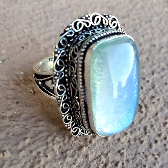 New Dichroic Glass 925 Silver Ring - Picture 9 of 14